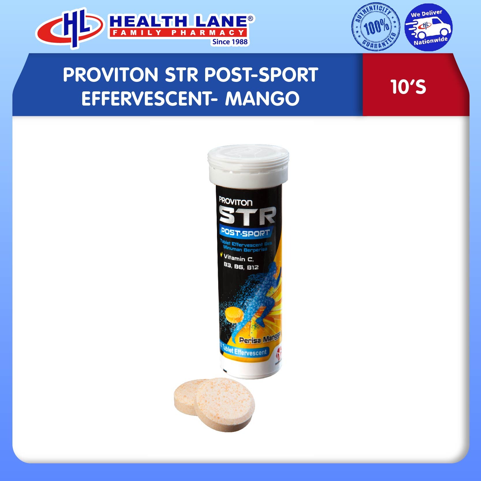 PROVITON STR POST-SPORT EFFERVESCENT- MANGO (10'S)
